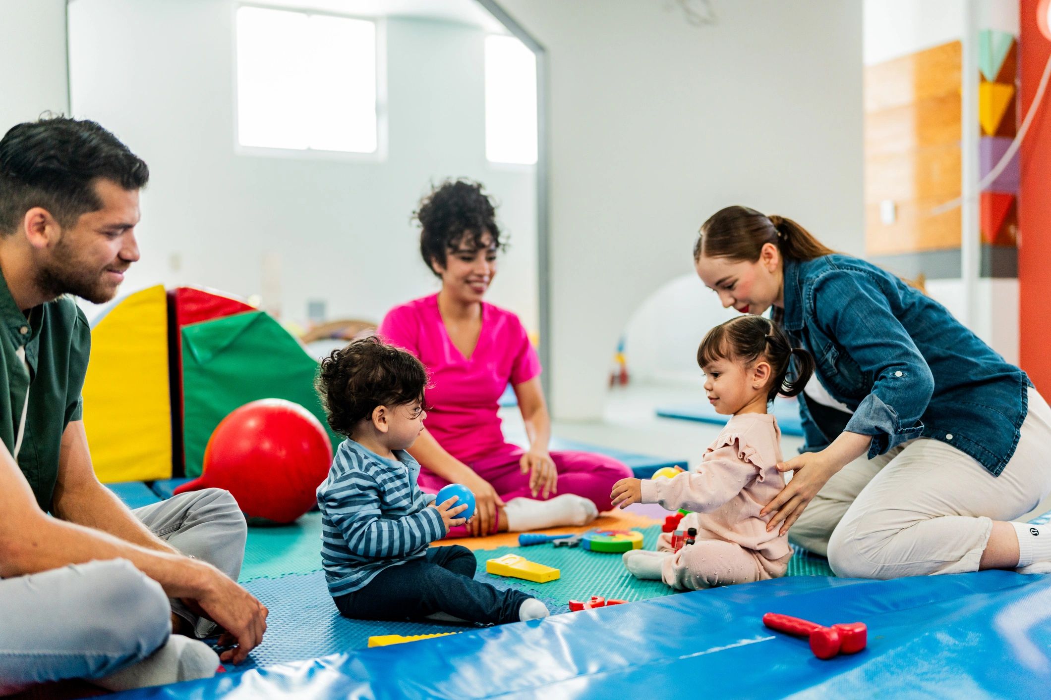 Parents speaking with a support professional